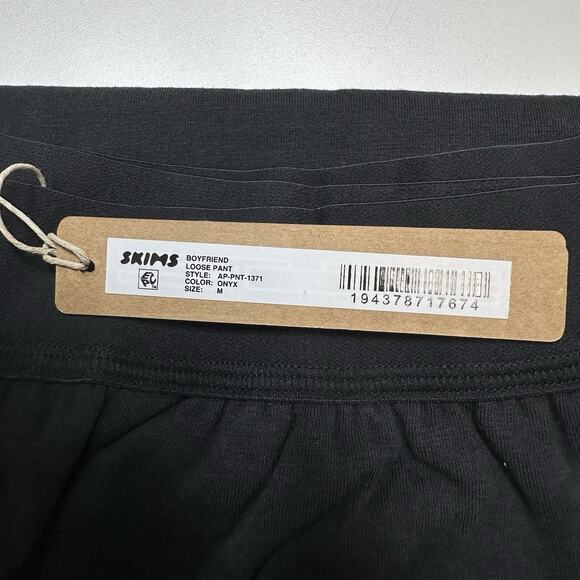 Skims Boyfriend Loose Pants Onyx M Relaxed Straight Leg Full Length AP-PNT-1371 - Picture 2 of 7